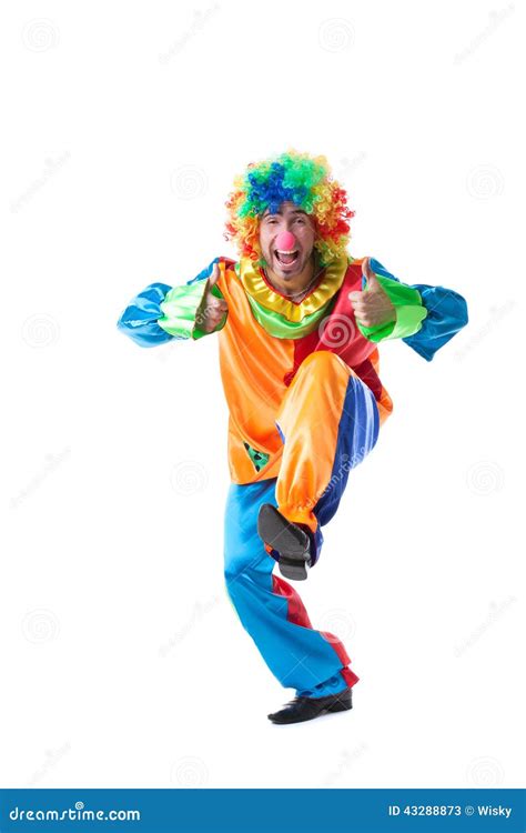 Bild Des Netten Clowns Daumen Zeigend Stockbild - Bild von lustig ...