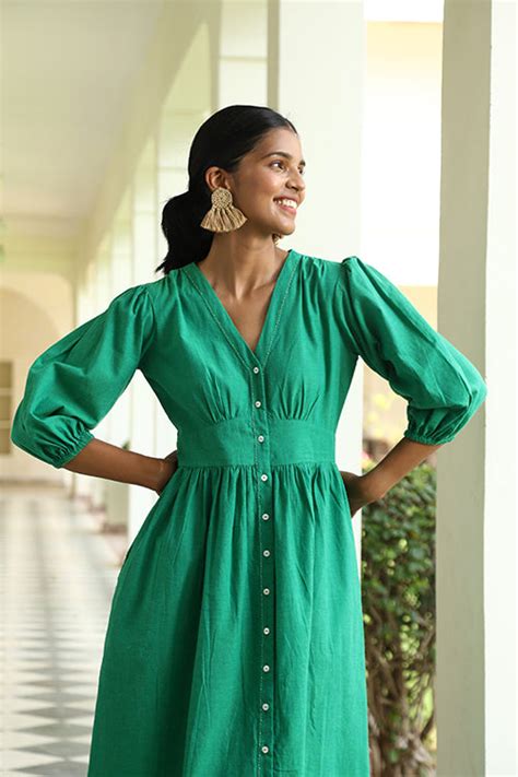 Okhai "Marine Time" Hand-Embroidered Beadwork Pure Cotton Dress ...