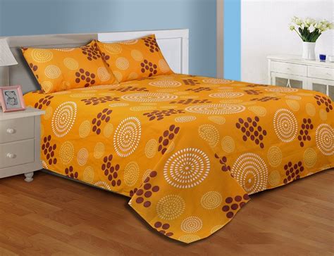 Buy Salona Bichona Polycotton Pigment Print Double Bedsheet with 2 ...