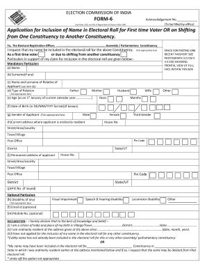 Application For Inclusion Of Name In Electoral Roll For ... - Eci Nic ...