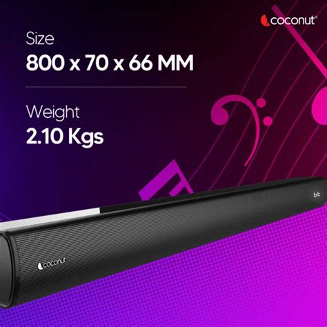 Demi 60W Wireless Sound Bar, Multiple Input Connectivity, Loud Speaker