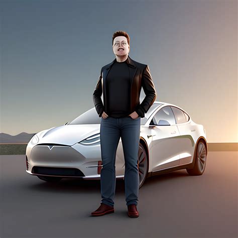 3D rendering of Elon Musk full body looking directly at the camera ...