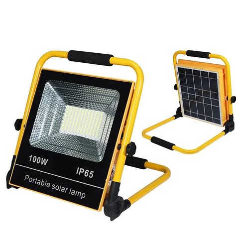 kh Solar Rechargeable Portable Flood Solar Lamp 100 W LED Floodlight ...