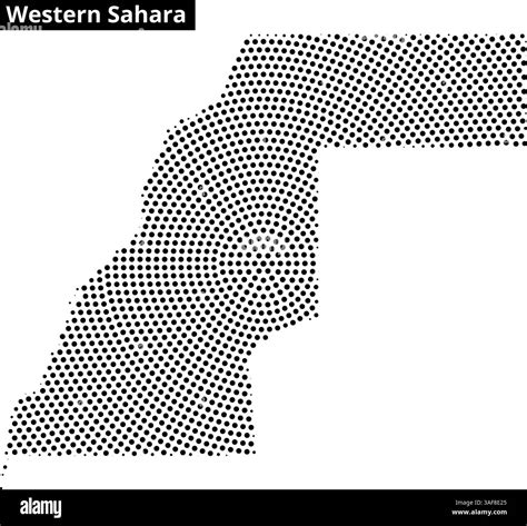 A detailed map outlines the geographical boundaries of Western Sahara, displaying unique ...