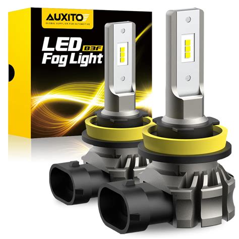 AUXITO H11/H8/H16 LED Fog Light Bulbs or DRL, 6000 Lumens 6500K Cool ...