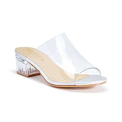 TRUFFLE COLLECTION Women White Block Heels : Amazon.in: Fashion