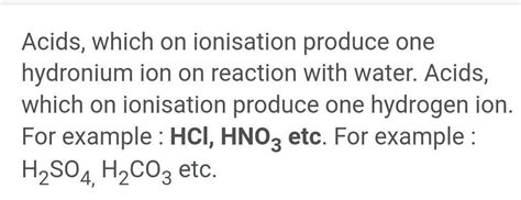 Classify the acids based on ionization and give examples - Brainly.in