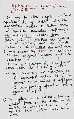 1st Sem Day Algebra note1 - Introduction to linear Algebra - Studocu