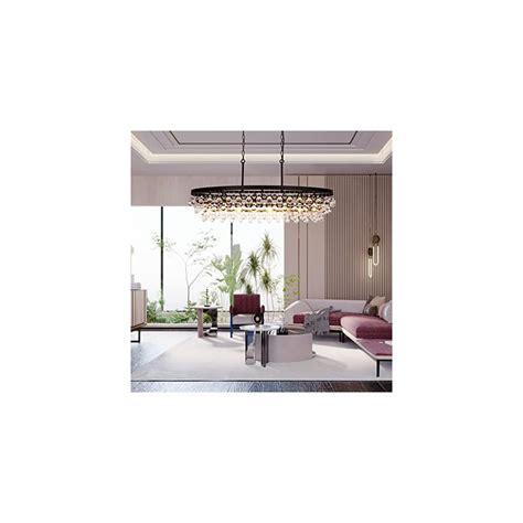 Buy Wellmet Crystal Chandelier 42 inch, 9-Light Farmhouse Chandeliers ...