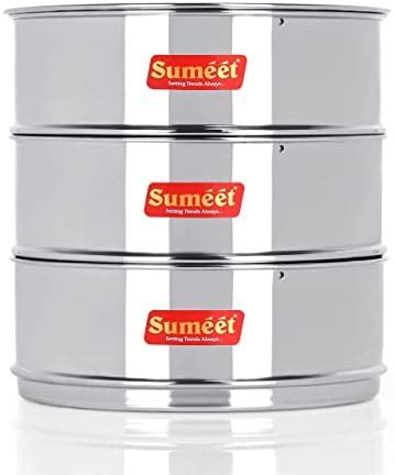 Buy Sumeet Stainless Steel Flat Canisters/Puri Dabba/Storage Containers ...