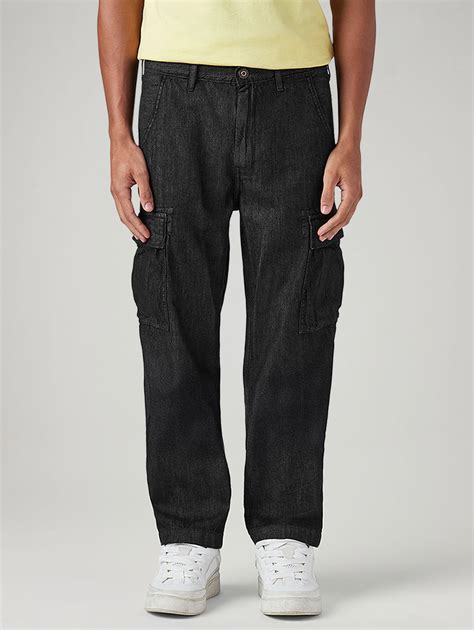 Men's 568 Black Loose Fit Mid Rise Cargos – Levis India Store