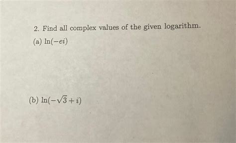Image result for Complex Logarithm Examples