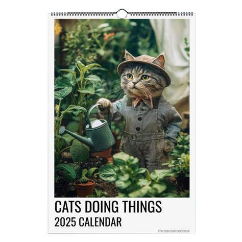 Cat Calendar 2025 - Family Calendar 2025 | Funny Cats Hangable Monthly ...