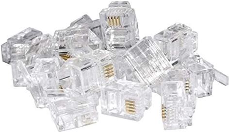 TECH-X 10pcs Telephone Plug 4 Pin RJ11 6P4C Modular Plug Telephone ...