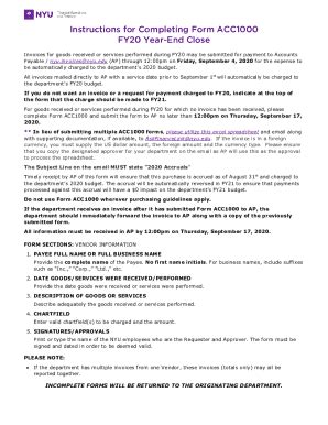 Fillable Online Instructions for Completing the FY20 Form ACC1000 - NYU ...