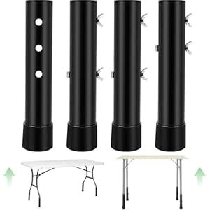 kulusion 4 Packs Folding Table Leg Extenders, Highly Durable Steel ...