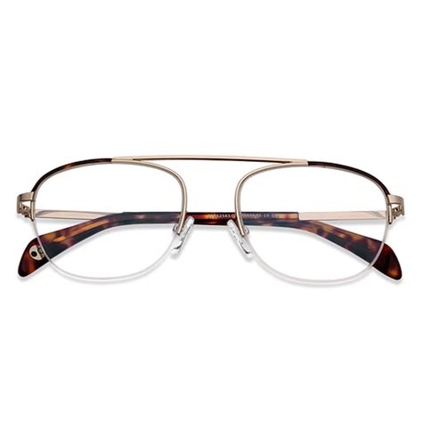 Buy Gold Tortoise Half Rim Square John Jacobs Supreme Steel JJ E12583 ...