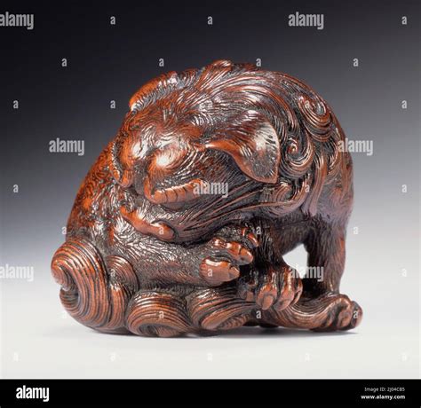 Chinese Lion Chewing Its Paw. Tadatoshi (Japan, circa 1780-1844). Japan ...