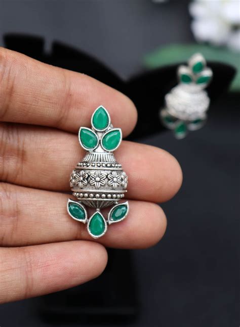 Kalash Shaped Monalisa Stones Stud Earrings – zazyco