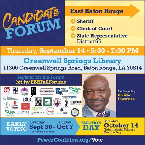 Candidate Forum: East Baton Rouge Parish Sheriff, Clerk of Court, State ...