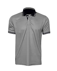 Nivia 2290-3 Quench-1 Polyester Polo T-Shirt, Medium (Dark Grey/Navy ...