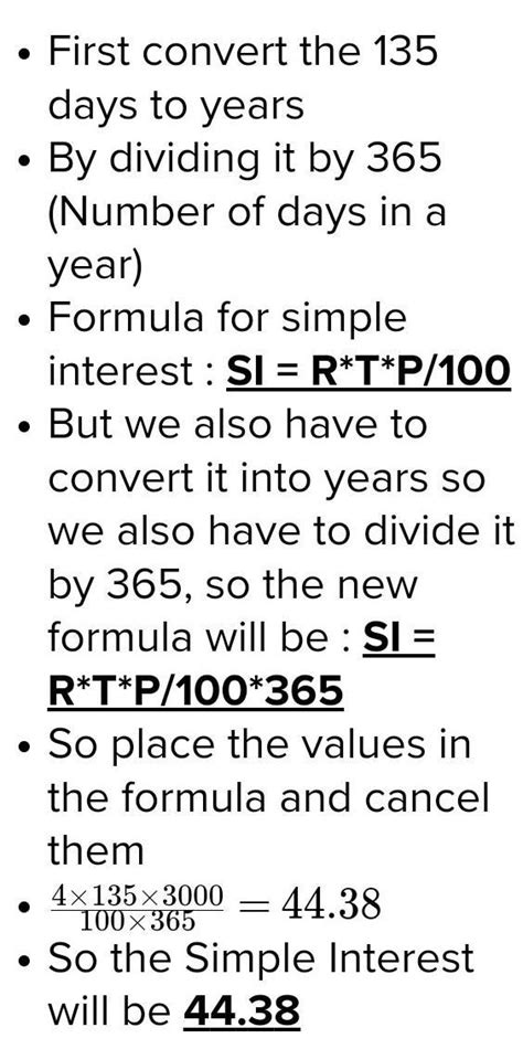 find SI if principal= 3000 , rate= 4% and time = 135days. no spam ...