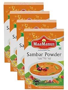 MaaManus Sambar Masala 100g Each Packet Pack of (2) : Amazon.in ...