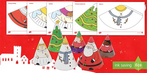 Świąteczne figurki z papieru | Kolorowanki (teacher made)