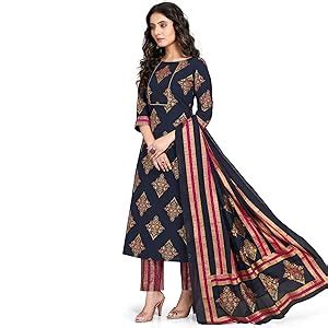 Buy Rajnandini Women's Pure Cambric Cotton Jaipuri Printed Straight ...