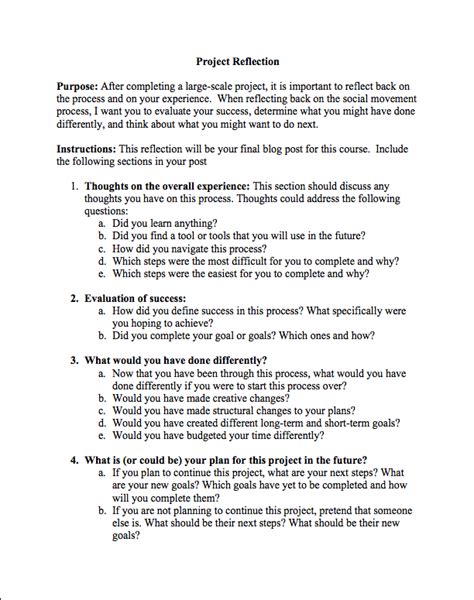 Image result for Project Reflection Sample