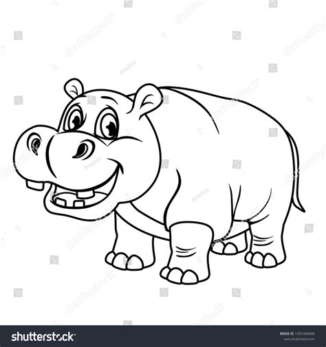 Hippopotamus Clipart Black And White Monochrome Hippo Silhouette