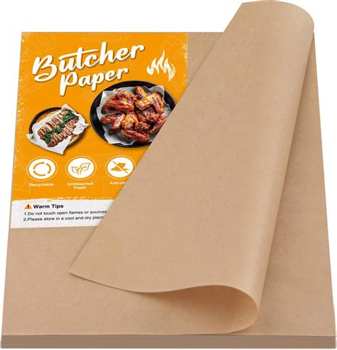 NEBURORA 100Pcs Brown Butcher Paper Sheets No Wax Disposable Butcher ...