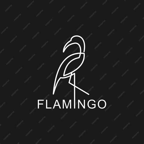 Premium Vector | Simple line art of black and white flamingo bird