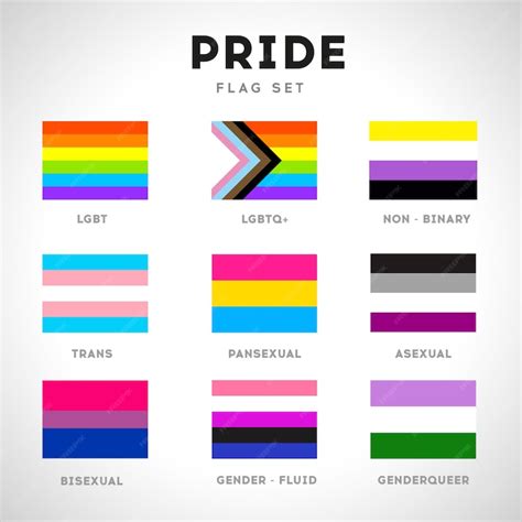Pride set with lgbtq flags | Premium Vector