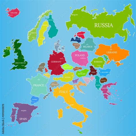 Europe Map with Names 的图像结果