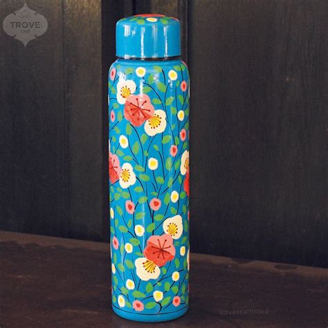 Hand-painted Kashmiri enamel Bottle – Trove Craft India
