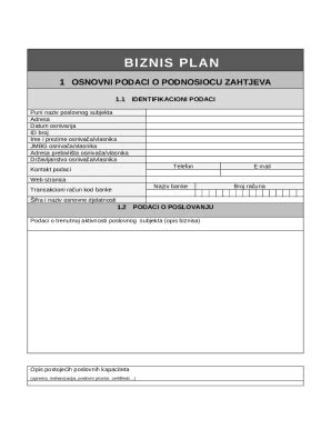 BIZNIS PLAN Doc Template | pdfFiller