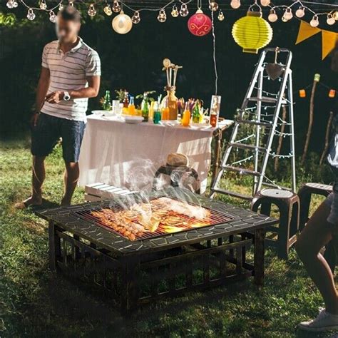 Buy 32in Fire Pit Wood Burning Outdoor Fire Pits Table for Outside with ...