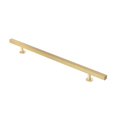 Lew's Hardware Square Bar 10-in Center to Center Brass (Brushed) Square ...
