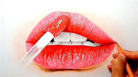Image result for Realistic Lips Drawing