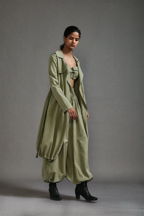 Green Safari Cargo Trench Set – Mati