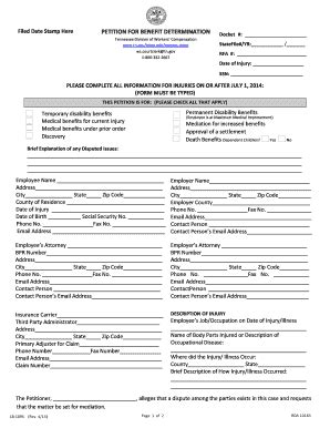 Bill Of Sale Form Pennsylvania Claim Petition For Workers Compensation ...