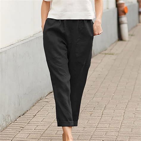 Xysaqa Wide Leg Capri Pants for Women, Women's Elastic Waist Capri ...