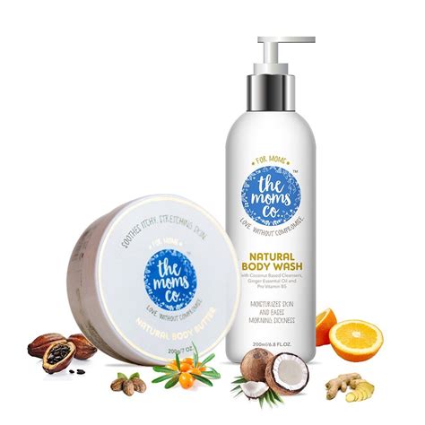 The Moms Co Dry Skin bundle with Body Wash(200ml) and Body Butter(200g ...