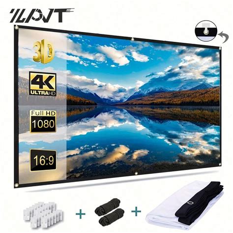 Tela de projetor de 100 polegadas, tela de projeção dobrável portátil ...