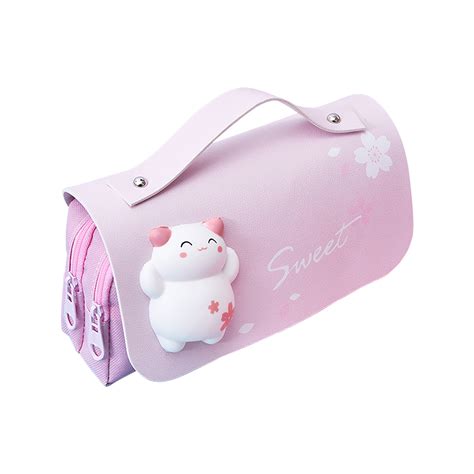 Buy Girl Pencil Bag Gift Stationery With Zipper Pen Cute Kawaii Sakura ...