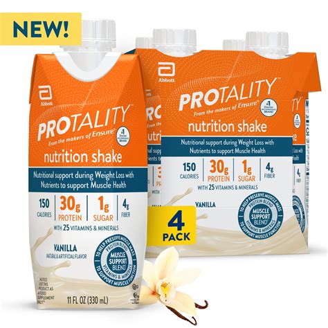 PROTALITY Protein Vanilla Nutrition Shake I 4 Pack - Walmart.com