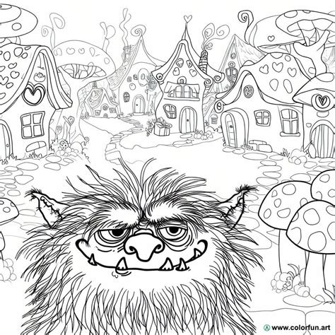 Coloring page of the Grinch in Whoville Download or Print for free