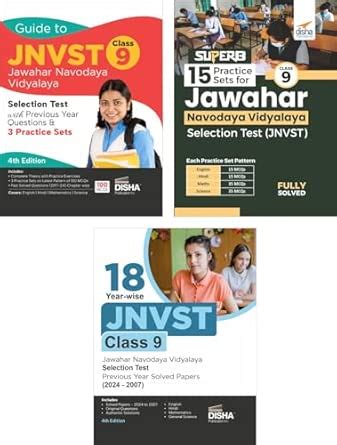 Combo (set of 3 Books) Study Package for JNVST Class 9 Jawahar Navodaya ...