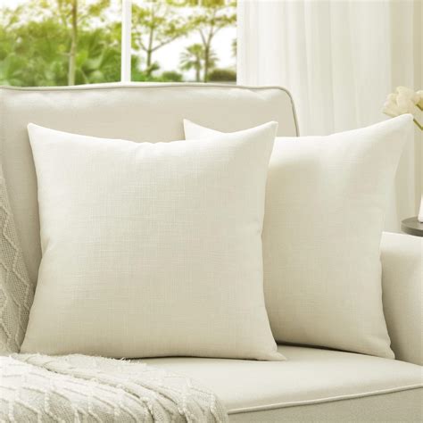Amazon.com: Anickal Set of 2 Ivory Pillow Covers 24x24 Inch Rustic ...